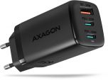 Carregador de parede AXAGON ACU-DPQ65, 3 portas (USB + USB-C duplo), PD3.0/QC4+/PPS/Apple, 65 W, Preto