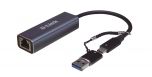 Adaptador Gigabit D-Link USB-C/USB > Ethernet 2.5 Gpbs